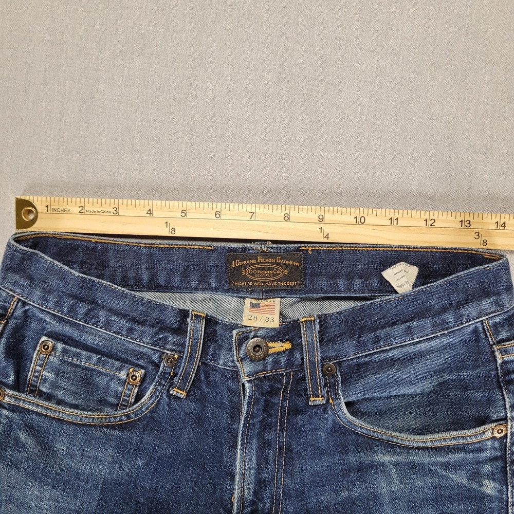 CC Filson Jeans Mens 28×27 Blue Indigo Outdoor Made In USA Denim (Tagged 28/33) - Picture 6 of 14